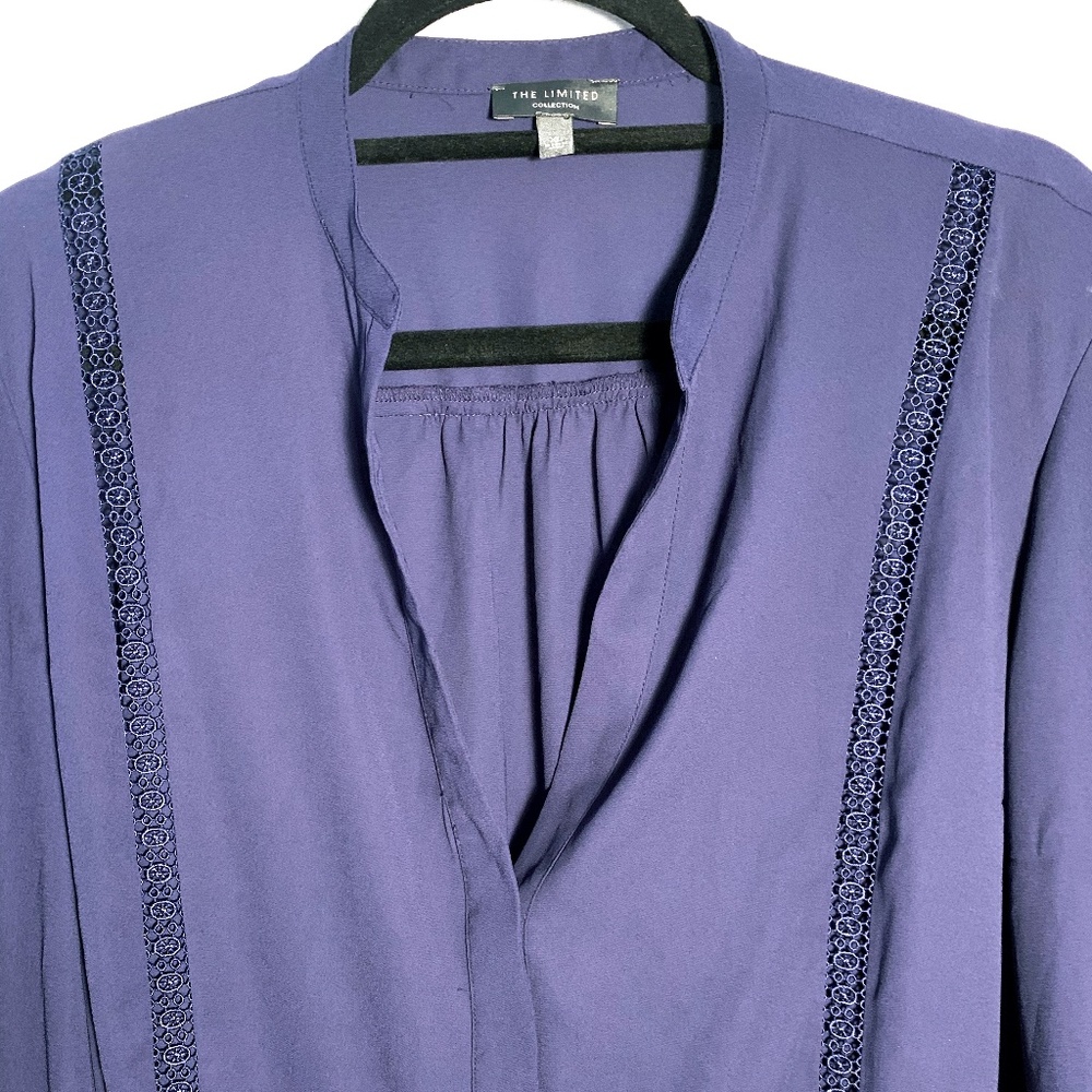 EUC XL The Limited Long Sleeve Lace Inset Blouse - Picture 5 of 6